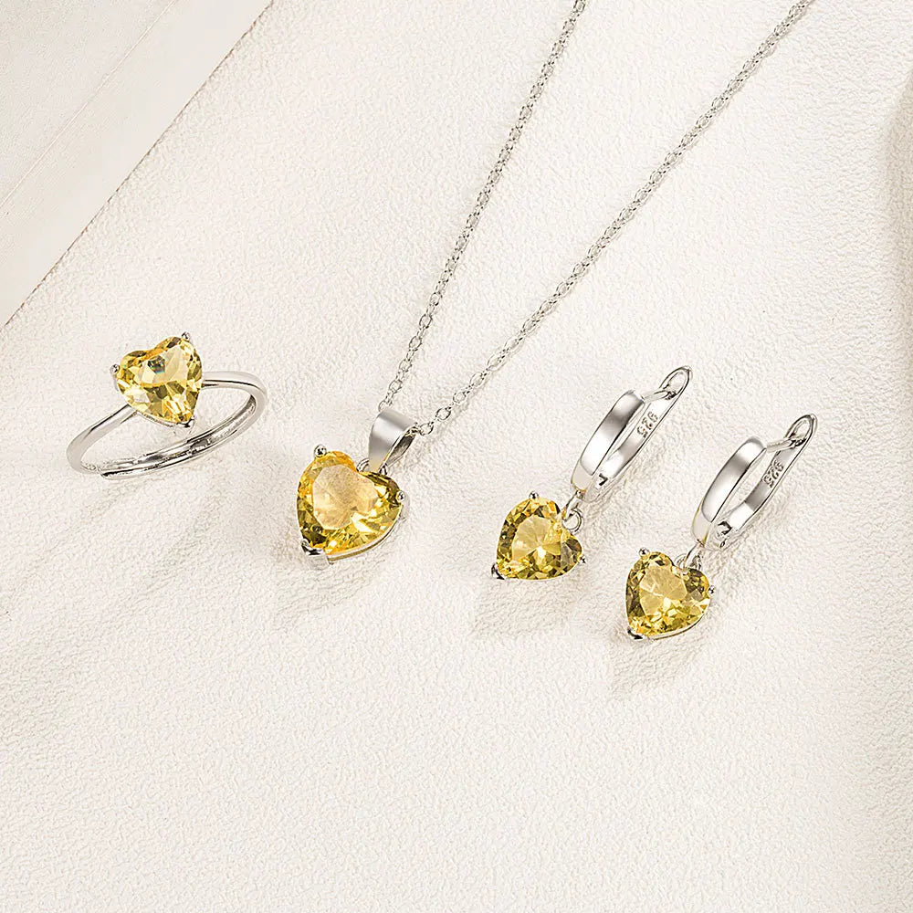 925 Sterling Silver Heart-Shaped Jewelry Sets